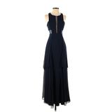 LM Collection Cocktail Dress Keyhole Sleeveless: Blue Dresses - Women's Size 0 Petite