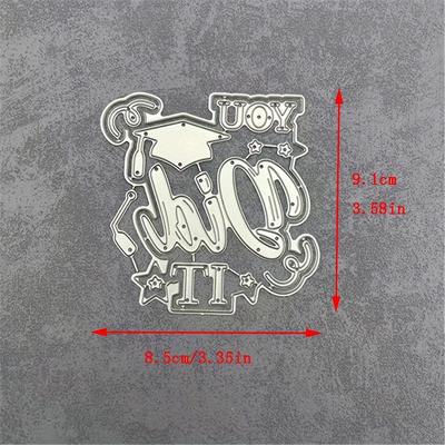 TEMU Happy Graduate Frame Golden Cutting Die Template Diy Decoration Embossing Template