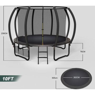 Devoko Sports Bungee Safety Elite 10FT Schwarz Trampolin mit Sicherheitsnetz Aufbewahrungsnetz Image