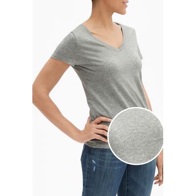 Gap Womens Light Grey Favourite Cotton-Modal V-Neck Short Sleeve T-Shirt - Light Grey