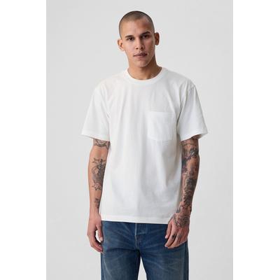 Gap Mens White Original Pocket 100% Cotton Crew Neck Short Sleeve T-Shirt - White