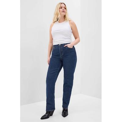 Gap Womens Dark Indigo Blue High Waisted Cheeky Straight Jeans - Dark Indigo Blue
