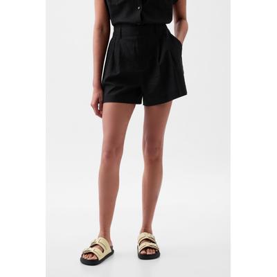 Gap Womens Black 4" Linen Cotton Everyday Shorts - Black