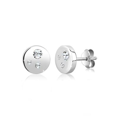 Paar Ohrstecker ELLI "Basic Geo Trend Kristalle 925 Silber", weiß, Ohrringe, Damen, OneSize,mit Steinen, Silber 925 (Sterlingsilber) Image