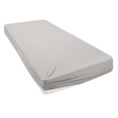 Spannbettlaken HOME AFFAIRE "Cremona, in den Qualitäten: Baumwolle mit Elastan oder Biber", grau (hellgrau), B:140cm L:200cm, Jersey-Elasthan, Obermaterial: 96% Baumwolle, 4% Elasthan, Laken, Premium Qualität, Größe ab 90x200 cm Image