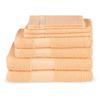 Handtuch Set GOOD MORNING "Uni", orange (pfirsich), B:70cm L:140cm, Frottee, Frottee, Handtücher (Packung), Baumwolle, Walkfrottee, Bordüre, 500 GSM,Einfarbig, ohne Aufhängung