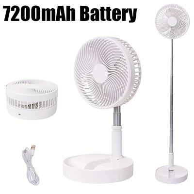 Height Adjustable Rechargeable Portable Fan - 4-Speed Settings Seamless Oscillation - Perfect for Home Office Cooling