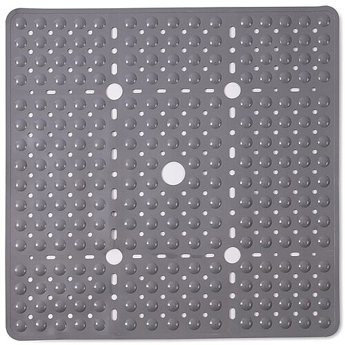 Duschmatten Gummi-Duschmatte mit Abflussloch – rutschfeste Badewannenmatte für das Badezimmer, schimmelresistent, schnelltrocknend, bequem und sicher für Kinder und ältere Menschen Image