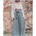 Damen EU- / US-Größe Palazzo-Hose Casual In voller Länge Hohe Hüfthöhe Einfarbig Boot Leg Komfortabel Unelastisch Casual Ausgehen Graues Grün Kamel Aprikose Schwarz Ganzjährig Regular Fit