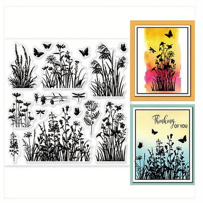 TEMU Silicone Clear Stamps For Scrapbooking, Flower Theme Transparent Rubber Stamps For Diy Card Making And Crafts Decoration