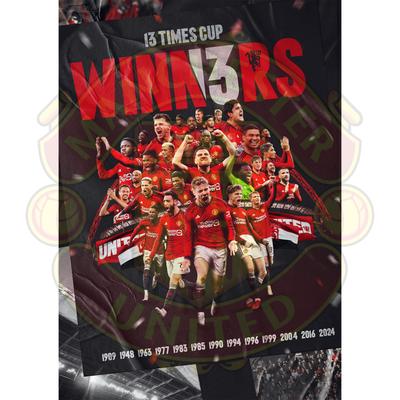 Manchester United 23–24 13 Times Cup-Sieger, Herren, Poster – A3 Image