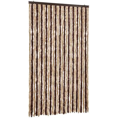 Insektenschutz-Vorhang Beige und Hellbraun 118x220 cm Chenille vidaXL Image
