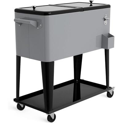 76L Kühlwagen Beistellwagen, Servierwagen Kühlbox mit Rädern und Ablagefläche, Kühlbehälter Image