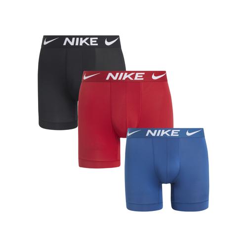 Boxer NIKE UNDERWEAR Gr. L (50), bunt (gym red/ court blue/ black) Herren Unterhosen mit kontrastfarbenem Markenlabel