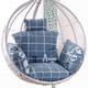 CASOTA egg chair cushion Outdoor Swing Chair Cushion, Hanging Basket Rattan Chair Cushion With Detachable Cover Patio Furniture Cushions for Hammock Garden(Color:Grid)
