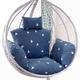 CASOTA egg chair cushion Outdoor Swing Chair Cushion, Hanging Basket Rattan Chair Cushion With Detachable Cover Patio Furniture Cushions for Hammock Garden(Color:Triang)
