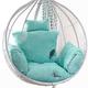 CASOTA egg chair cushion Outdoor Swing Chair Cushion, Hanging Basket Rattan Chair Cushion With Detachable Cover Patio Furniture Cushions for Hammock Garden(Color:Cyan Blue)