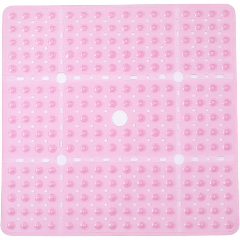 Shower Mats Rubber Shower Mat with Drain Hole - Non-Slip Bathtub Mat for Bathroom, Anti-Mildew, Quick-Drying, Comfortable and Safe for Kids and Elderly