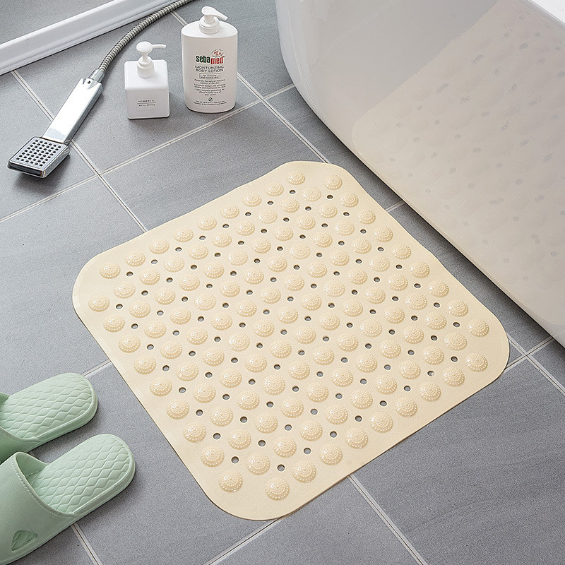 Shower Mats Rubber Shower Mat with Drain Hole - Non-Slip Bathtub Mat for Bathroom, Anti-Mildew, Quick-Drying, Comfortable and Safe for Kids and Elderly