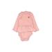 Just One You Made by Carter's Long Sleeve Onesie: Pink Bottoms - Size 6 Month