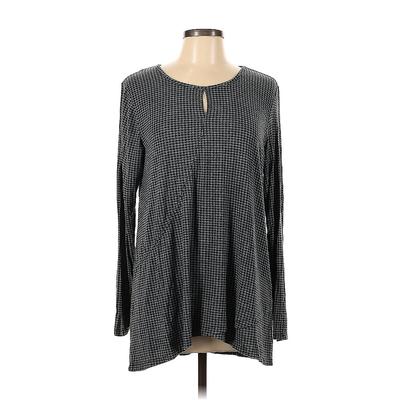 Cuddl Duds Long Sleeve Top Gray Keyhole Tops - Women's Size Large