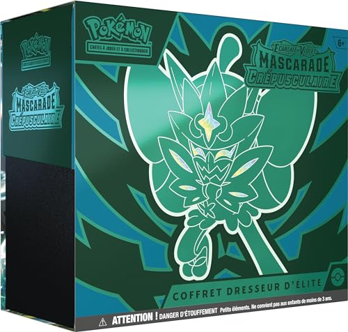Pokémon TCG: Scarlet & Purple Elite Trainer Set - Twilight Masquerade (1 Fully Illustrated Promo Card of Ogerpon Turquoise Mask, 9 Booster Packs and Premium Game Accessories)