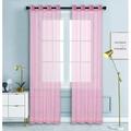 WPM Blush Rose Pink Sheer Window Curtain Panels for Bedroom Kitchen Kids Room- Solid Semi Voile Drapes Grommet Living Room Panels. 54 inch wide x 45 inch long Set of 2