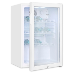 Exquisit Glastürkühlschrank GKS120-GT-160C weiss | Nutzinhalt: 118 L | Türschloss | 3 Gitterablagen | Umluftventilator | Standgerät Image