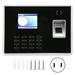 Fingerprint Password Attendance Machine 2.4in TFT Color Screen Employee Checkingin Recorder 100270V(US Plug )