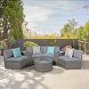 Outdoor 7-Piece Wicker Sectional Sofa Set with Furniture Cover