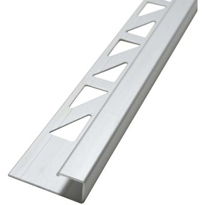 Fliesenschiene Eckprofil Quadratprofil Aluminium (eloxiert, Fliesenprofil - Chrom glänzend 2,5m x Image
