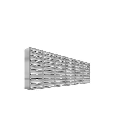 AL Briefkastensysteme 52 Fächer Premium Edelstahl Wand Briefkasten Anlage für Post A4, modern, robust und wetterfest, Artikelnummer: 132T52EA6 Image