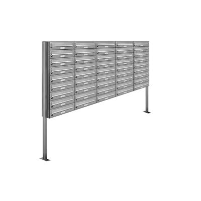 AL Briefkastensysteme 45 Fächer Premium Edelstahl Stand Briefkasten Anlage für Post A4 modern, robust, wetterfest, Artikelnummer: 132V45S5 Image