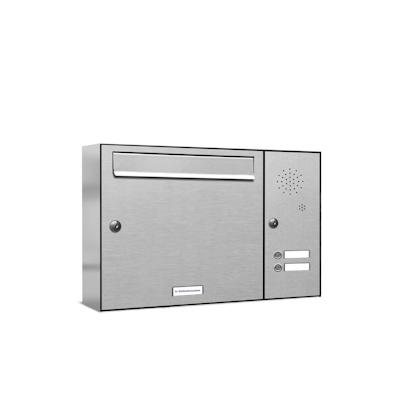 AL Briefkastensysteme 1 Fach Premium Edelstahl Wand Briefkasten Anlage für Post A4, modern, robust und wetterfest, Artikelnummer: 331V1EA1K2SR Image