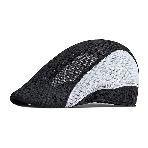 Herren Schiebermütze Ascot-Hut Ballonmütze Schwarz Weiß Polyester Patchwork Modisch Brautkleider schlicht Strasse Täglich Farbblock Einstellbar Sonnenschutz Atmungsaktiv Image