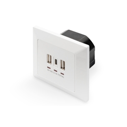 DIGITUS Steckdose mit USB A & USB-C Ports, Unterputz-Montage