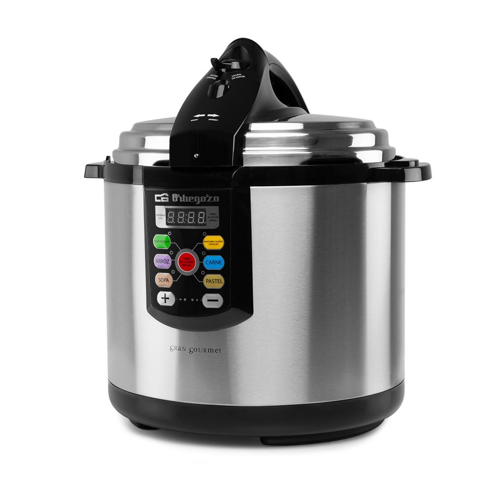 Programmierbarer Schnellkochtopf von Orbegozo, 6 l, Timer, Digitalanzeige, 1000 W, 32 cm Image