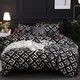 Parure de lit de luxe noire avec taie d'oreiller ensemble de housse de couette linge de lit