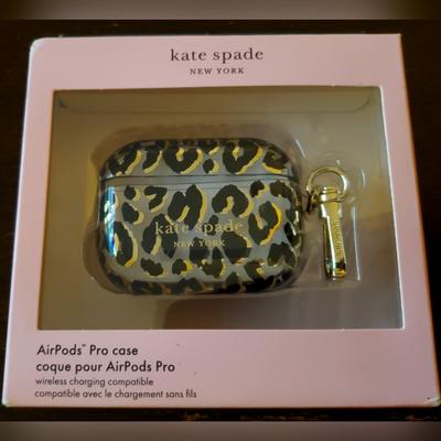 Kate Spade Accessories | Kate Spade Airpods Pro Case - Leopard Print | Color: Black/Gold | Size: Os