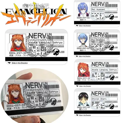 Anime Evangelion Ayanami Rei Card Cases Card Lanyard Cosplay Badge ID Credit Card Cards Holders