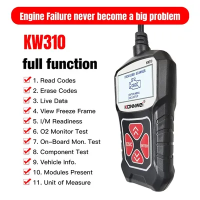 KONNWEI OBD1 KW310 Portable Scanner Car Reader Oil Lamp Reset Service Multiple Languages Automotive