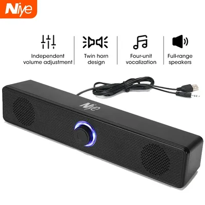 Niye Home Theater Sound Portable Bluetooth Speaker 360° Surround Soundbar Computer Speaker for TV