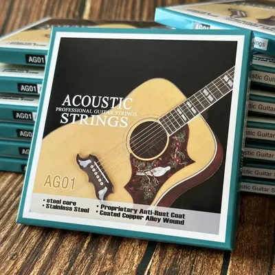 Acoustic Guitar Strings - Stainless Steel,Coated Copper Alloy Wound, Quality Steel Core for Folk