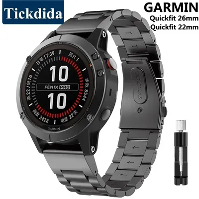 Stainless Steel Strap for Garmin Fenix 8 7 Pro 7X 6X 5X 8X Plus Metal Band for Garmin Tactix 8 9 7