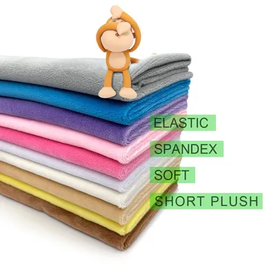 2022 New Mochi Minky 1mm Pile Super Stretch 5% Spandex Mochi Soft Short Plush Fabric Toys Cloth