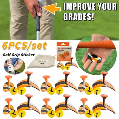 6pcs Golf Grip Calibrator Reduced Grip Pressure Golf Swing Trainer with 4 Marker Golf Grip Alignment