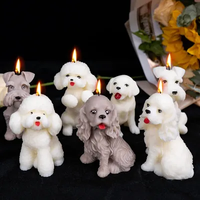Multi Style Animal Puppy Candle Silicone Mold Teddy Dog Painting Plaster Animal Doll Mould Chocolate