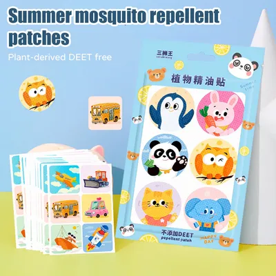 36Pcs one bag, plant formula summer cartoon anti-mosquito sticker, suitable for pregnant women,