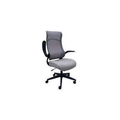 Mesh High Back Desk Chair with Flip Up Arms and Cloth Seat