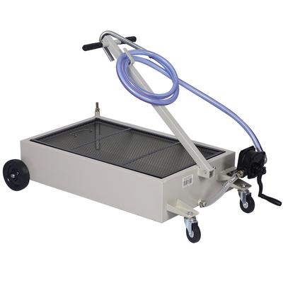 Portable Oil Drain Pan Low-Profile Oil Drain Tank with Hand Pump Large Capacity Truck Oil Change Pan